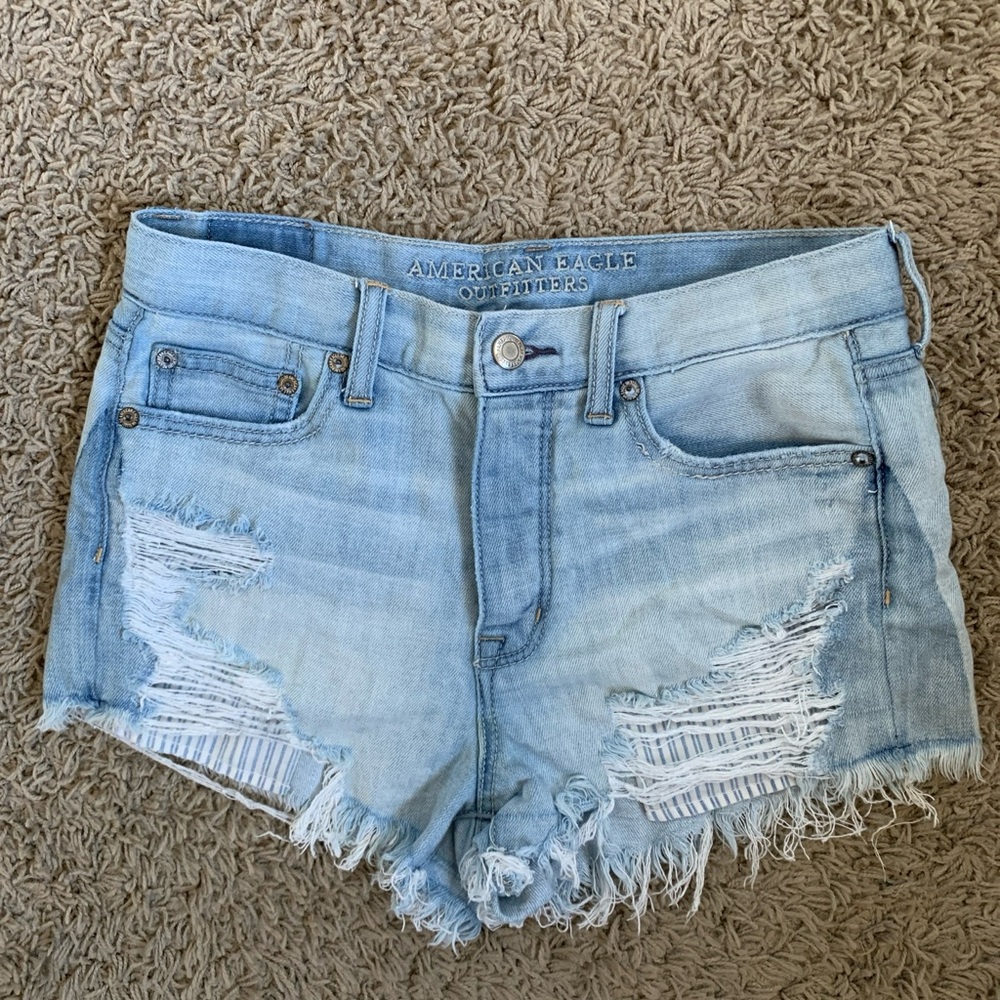 AE Hi-Rise Festival size 2 cutoff blue jean shorts